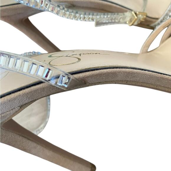 Jessica Simpson Jileta Crystals Mirror Embellished High Heel Sandals size 8.5 - Picture 7 of 15